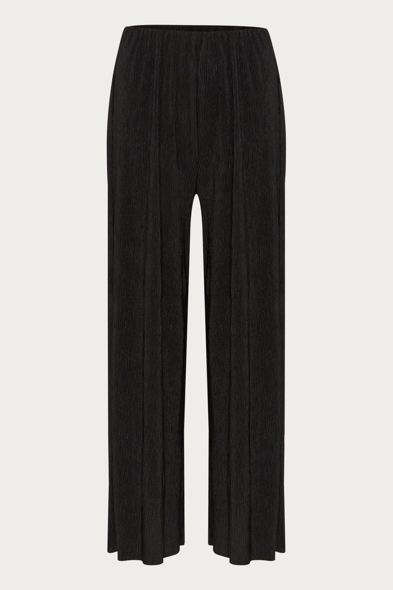 KAiben Wide Legs Elastic Waist Trousers, Alternate, color, Black Deep