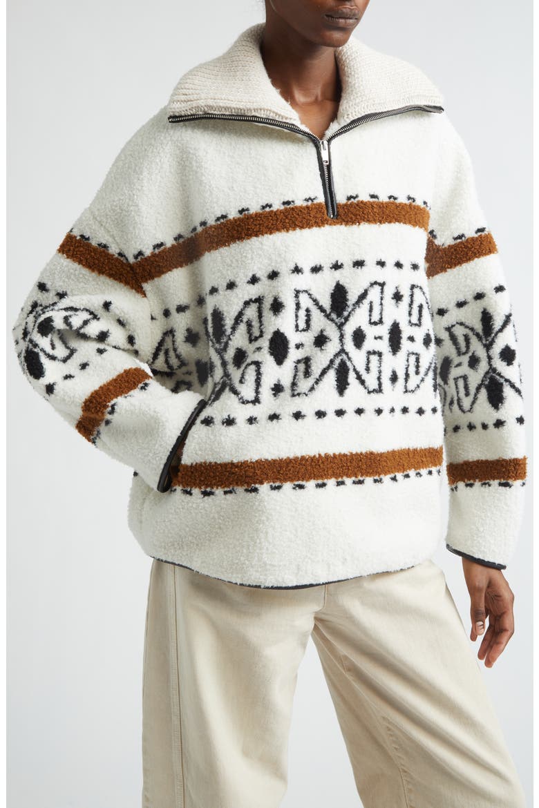 Marner Half Zip Fleece Pullover, Alternate, color, ECRU