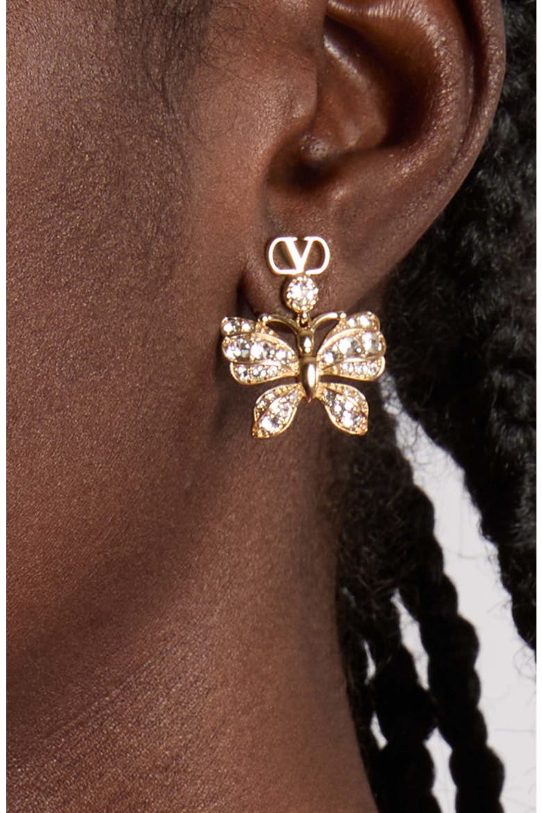 VLogo Butterfly Stud Earrings, Alternate, color, PLATINUM