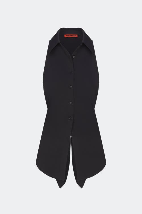 Simonmiller Loch Sleeveless Poplin Button Up In Black