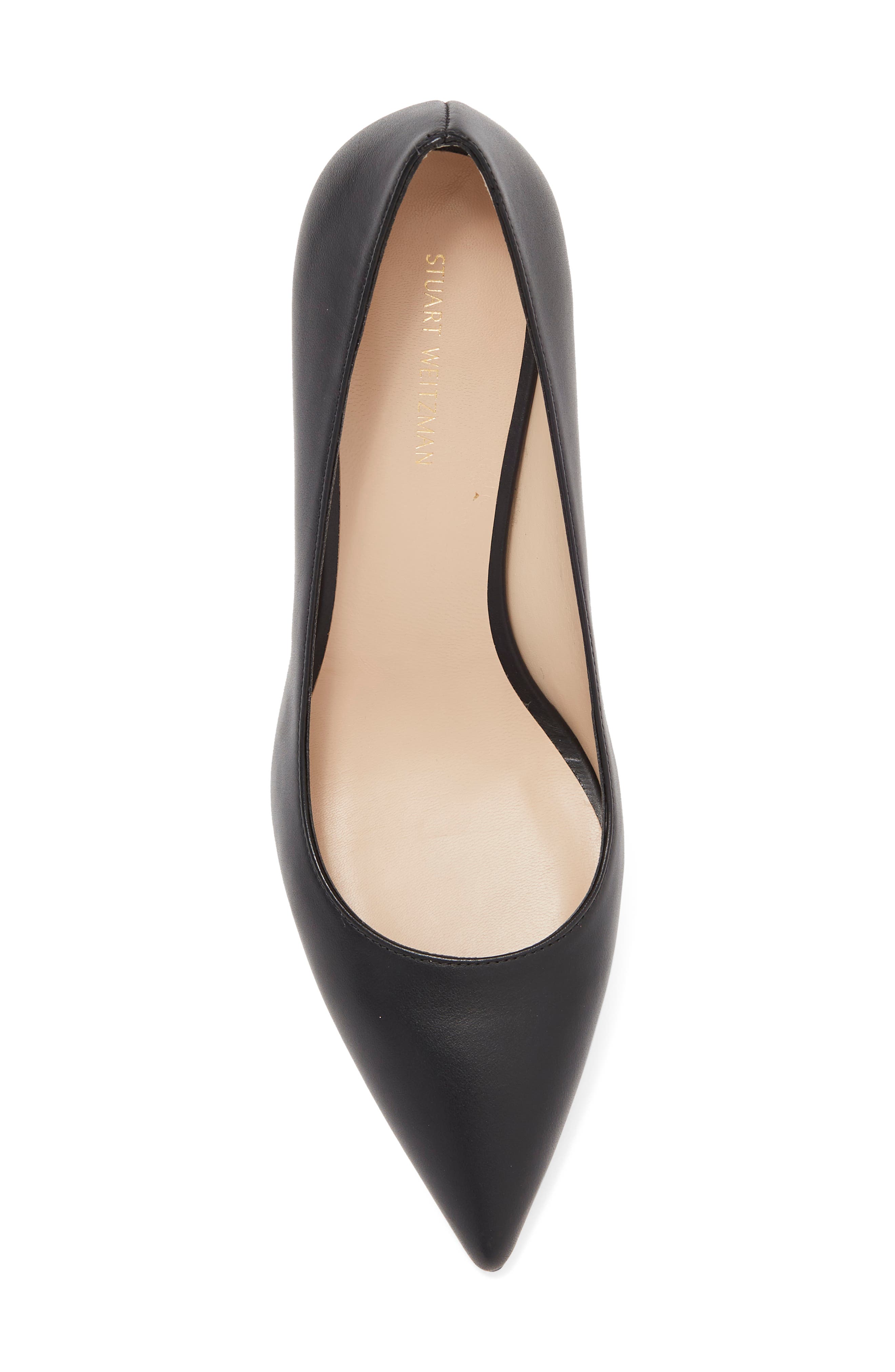 Stuart Weitzman Leigh 75 Pointed Toe Pump, Alternate, color, Black