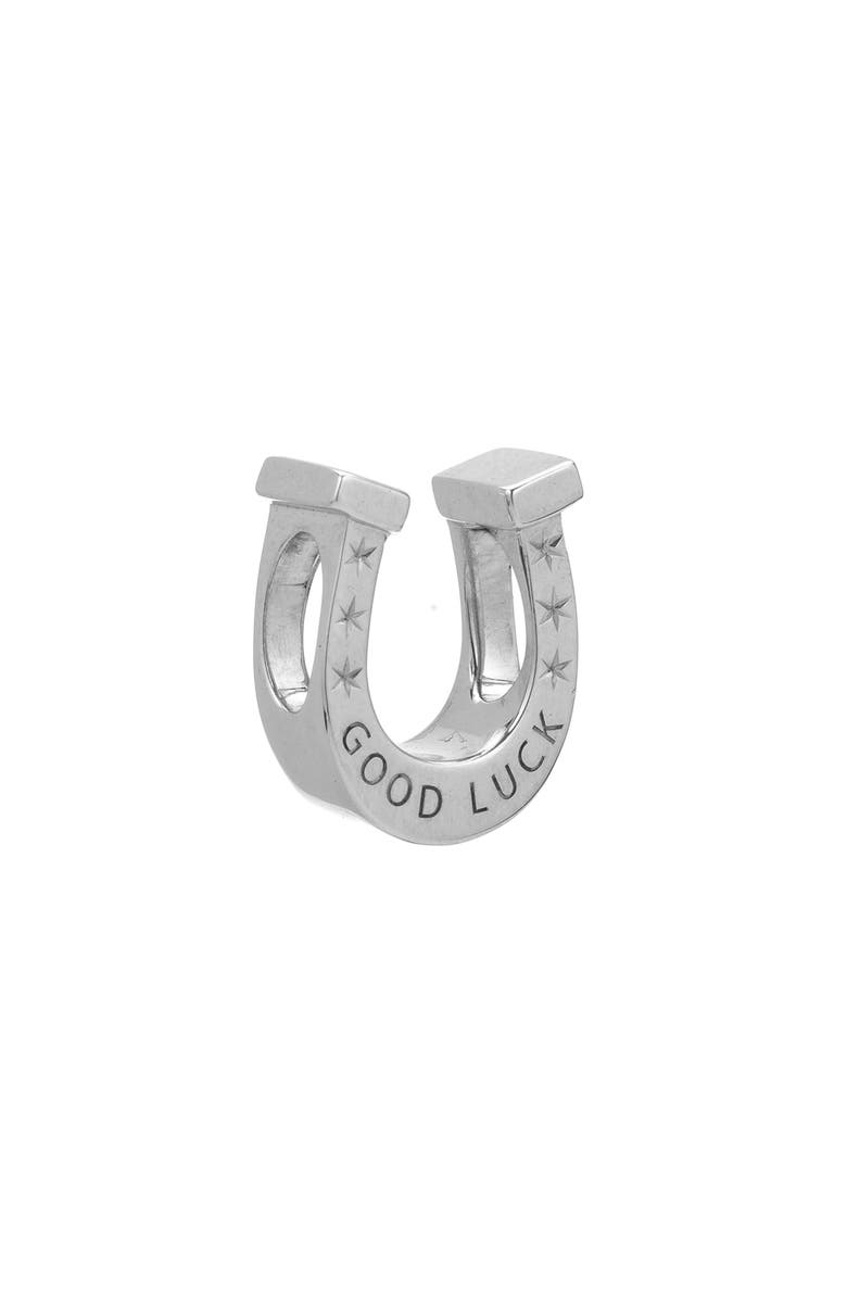 Adina Reyter Good Luck Horseshoe Charm, Main, color, Sterling Silver