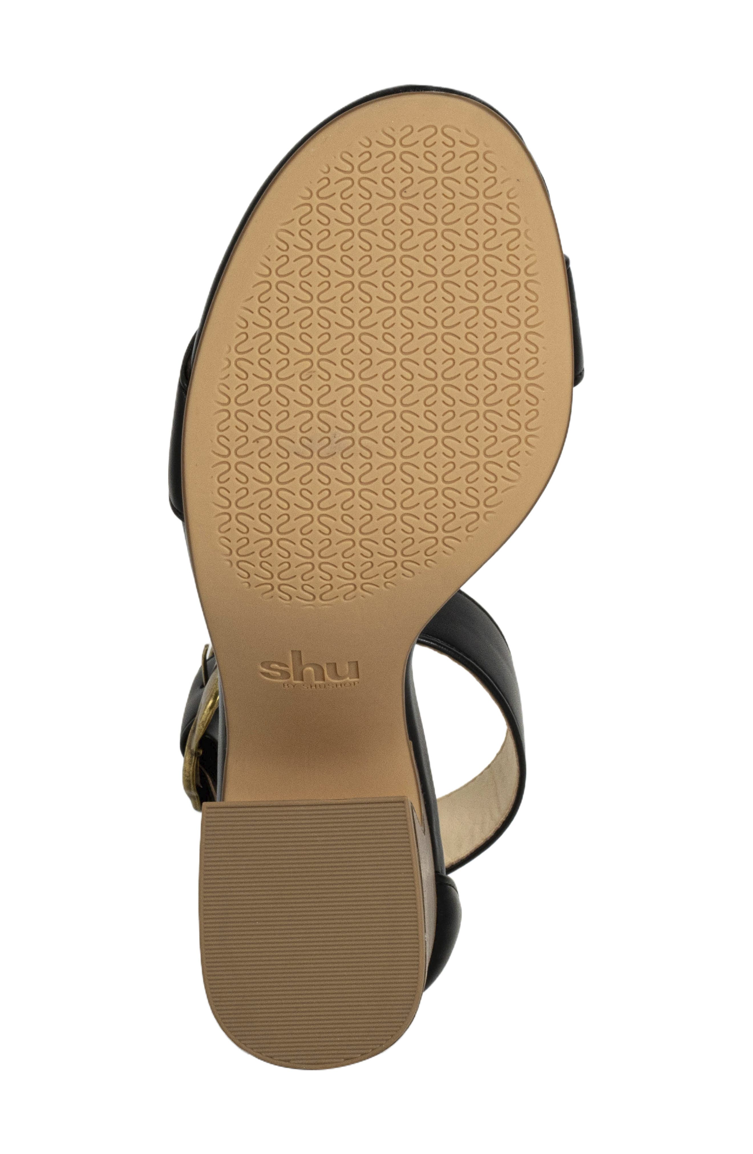 SHUSHOP Eliya Ankle Strap Sandal, Alternate, color, Black