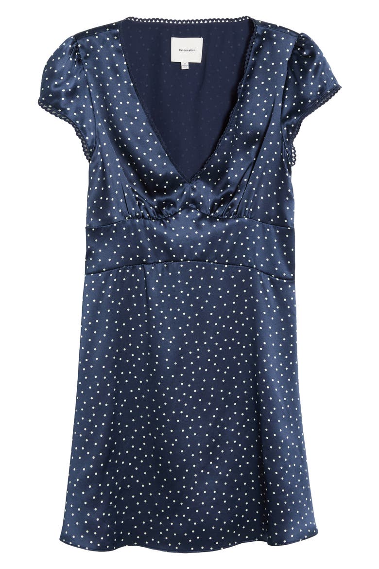 amelia silk dress reformation Amelia Dot Print Silk Dress (Women)