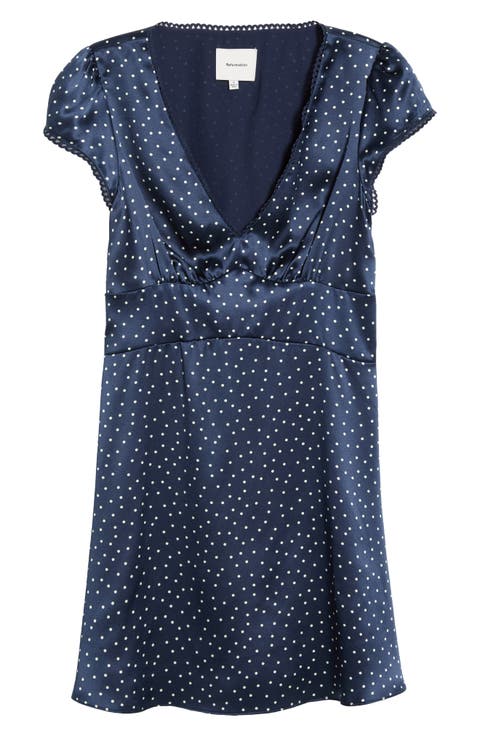 Amelia Dot Print Silk Dress