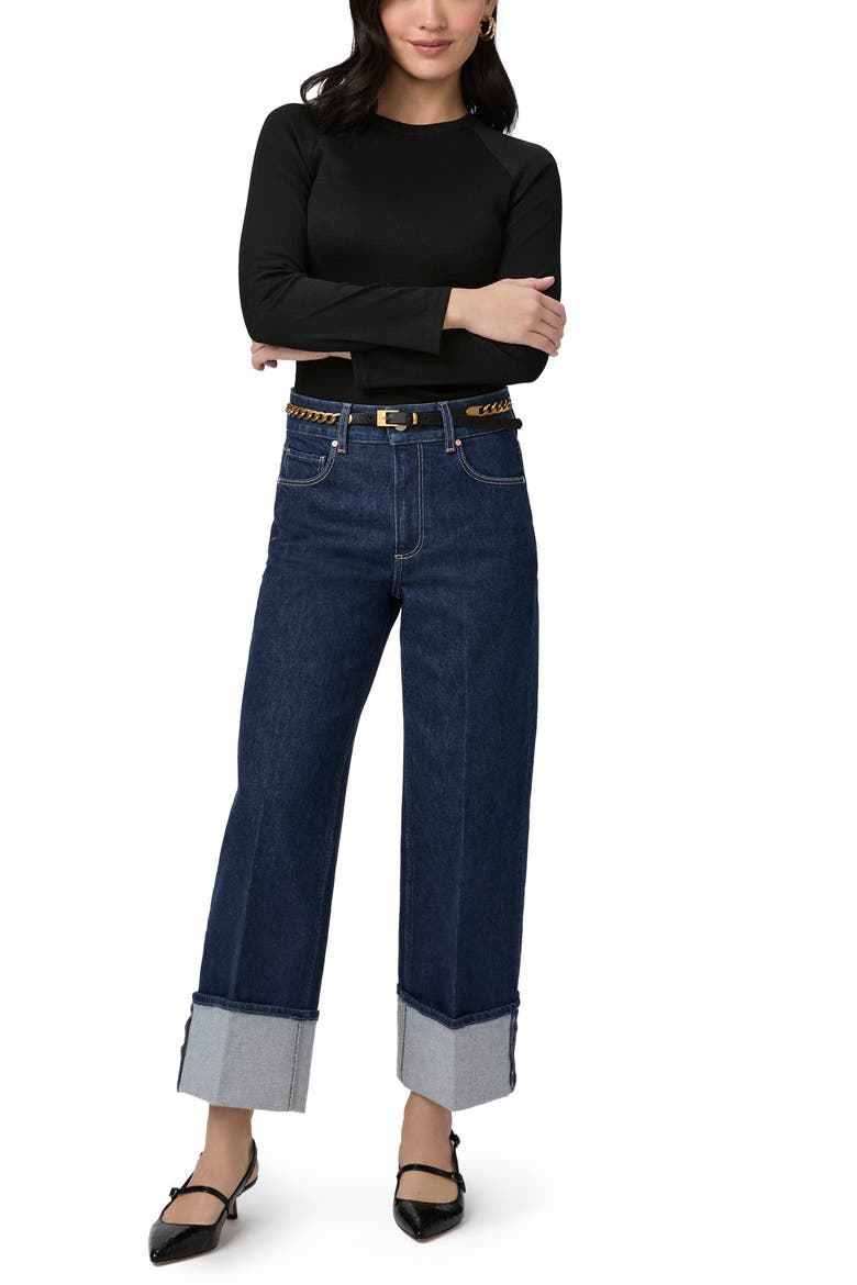 Sasha Cuffed High Waist Ankle Wide Leg Jeans, Alternate, color, CASA