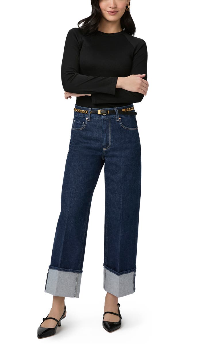 PAIGE Sasha Cuffed High Waist Ankle Wide Leg Jeans, Alternate, color, Casa