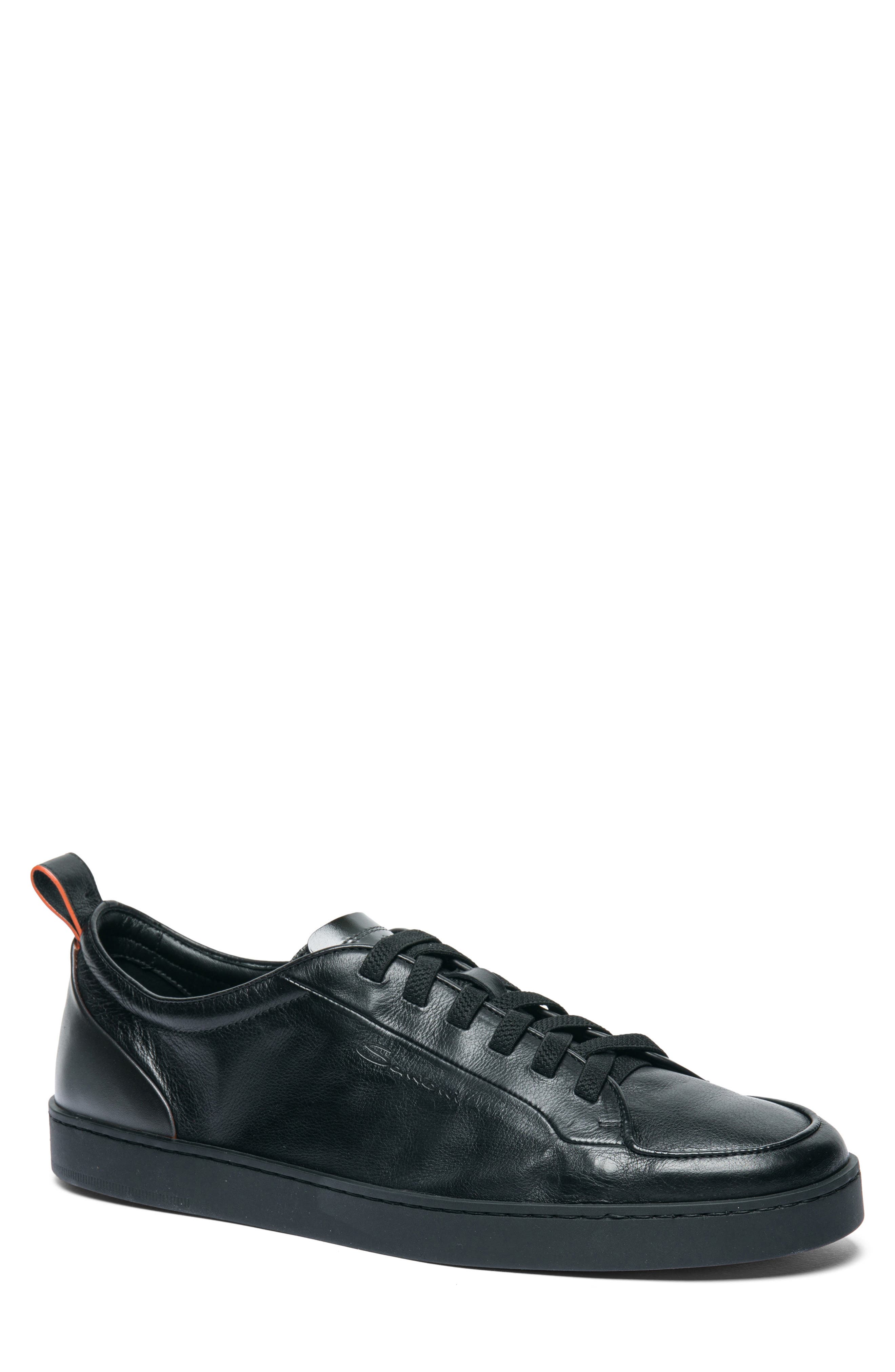 Santoni Monte Carlo Low Top Sneaker, Main, color, Black