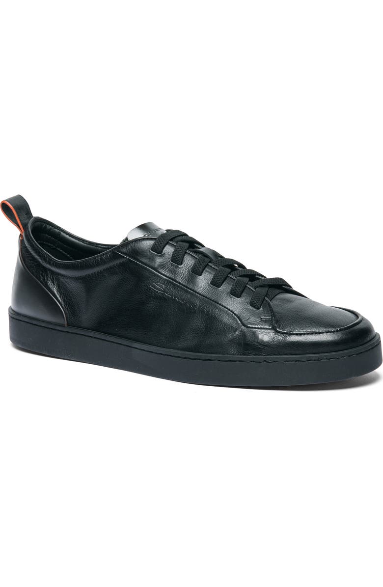 Santoni Monte Carlo Low Top Sneaker, Main, color, Black