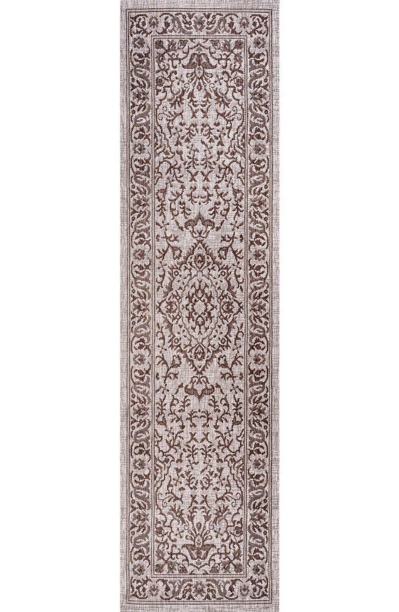 JONATHAN Y Jerash Ornate Medallion Indoor/Outdoor Area Rug, Alternate, color, Brown/Beige