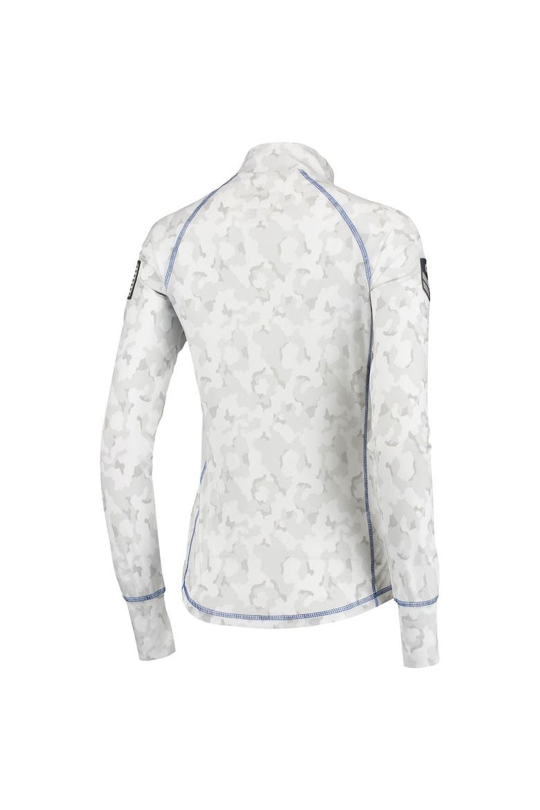Women's Colosseum White Air Force Falcons OHT Military Appreciation Officer Arctic Camo Fitted Lightweight 1/4-Zip Jacket, Alternate, color, White