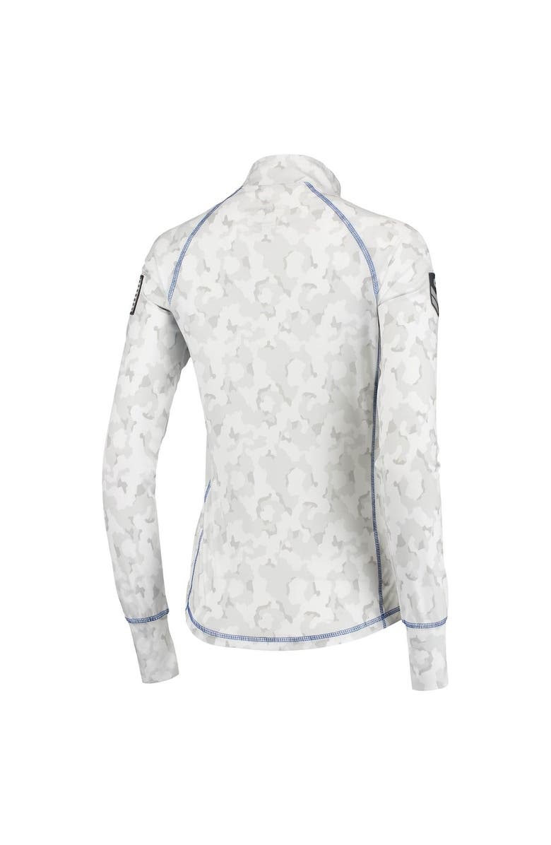 COLOSSEUM Women's Colosseum White Air Force Falcons OHT Military Appreciation Officer Arctic Camo Fitted Lightweight 1/4-Zip Jacket, Alternate, color, White