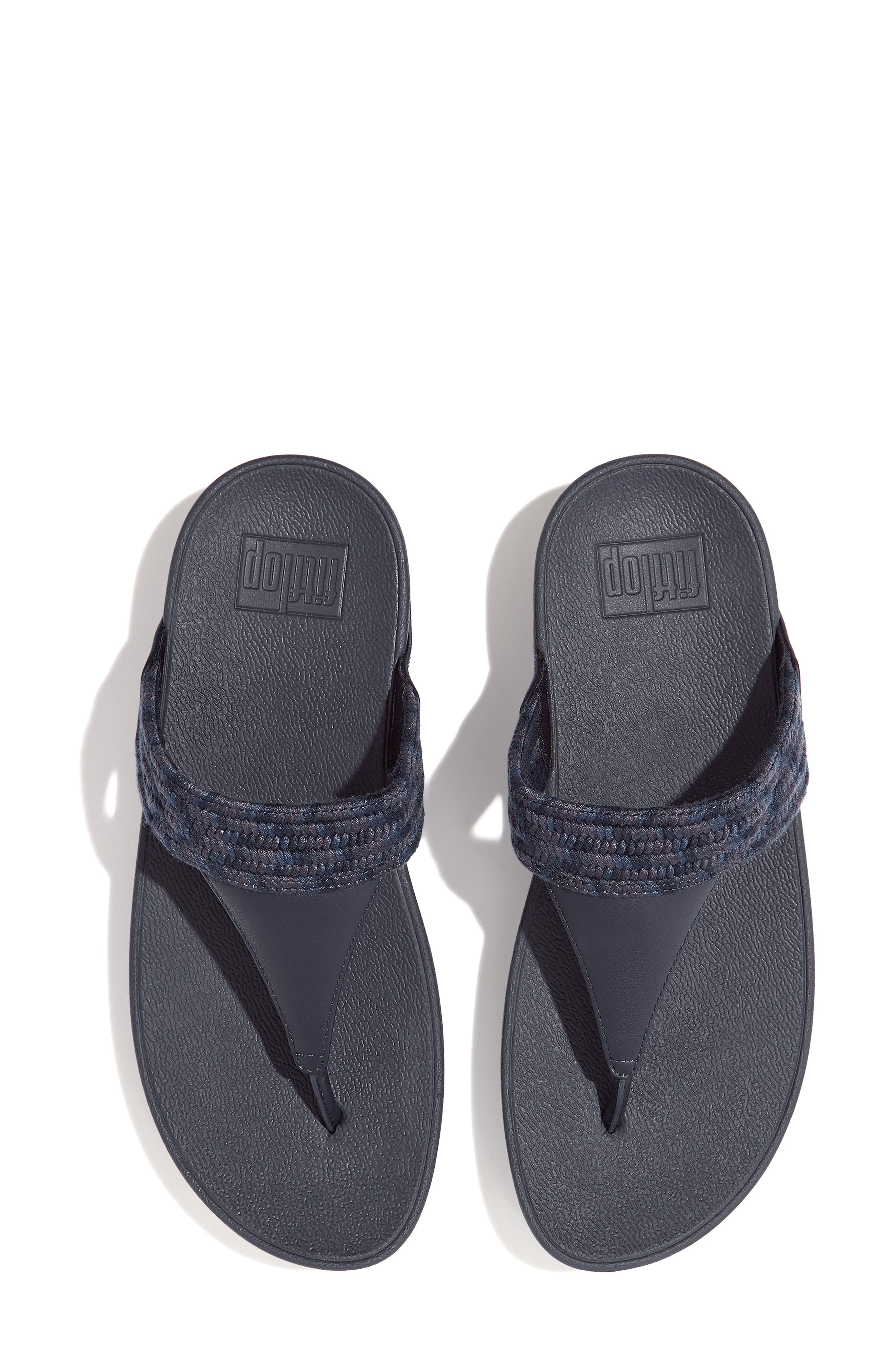 FitFlop Lulu Art Wedge Sandal, Alternate, color, Midnight Navy Mix