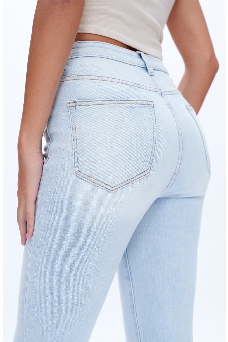 High Waist Fray Hem Ankle Flare Jeans, Alternate, color, LIGHT BLUE