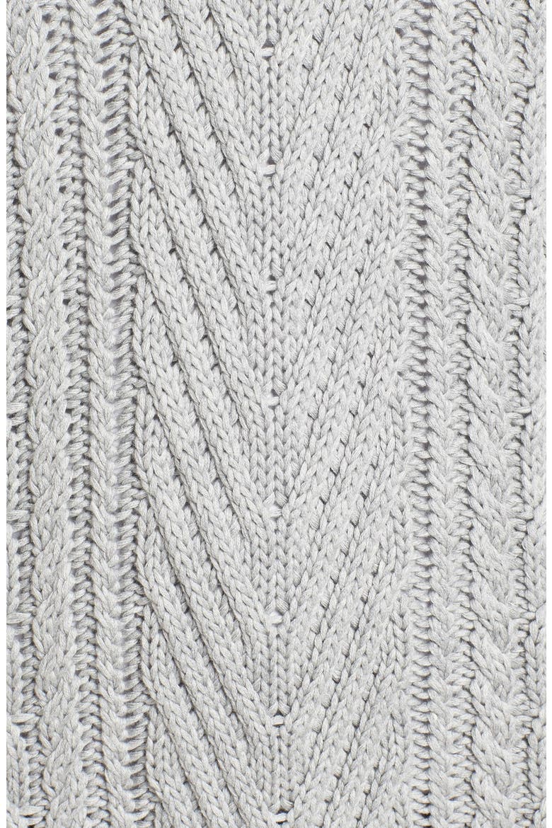 Mix Cable Mock Neck Tunic Sweater, Alternate, color, TIN HEATHER