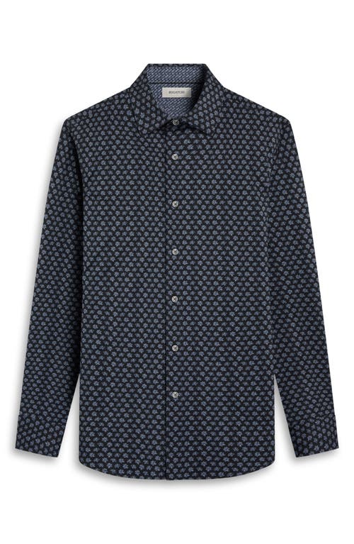 Bugatchi Jimmy Ooohcotton® Floral & Chevron Print Button-up Shirt In Burgundy