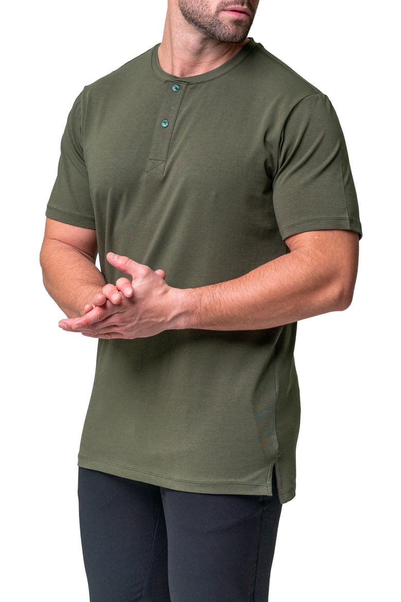 Egyptian Cotton Henley, Alternate, color, GREEN