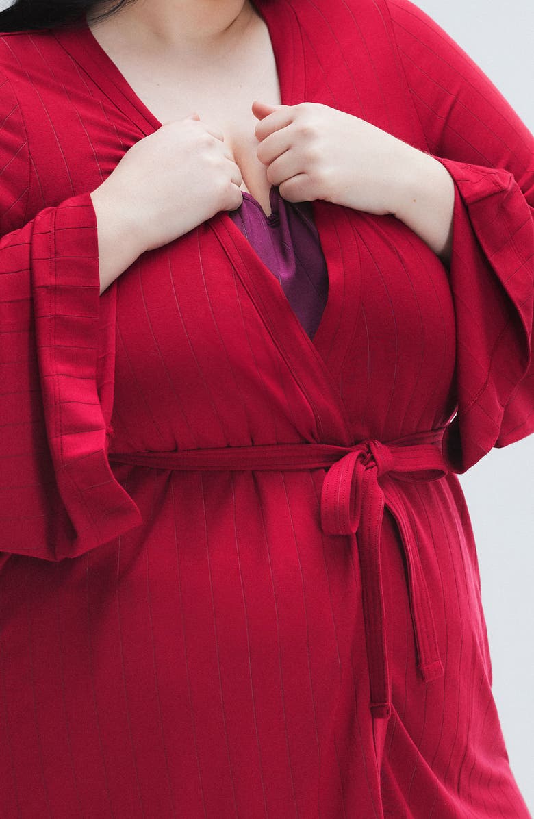 SAVAGE X FENTY Sleek Stitch Robe, Alternate, color, Red Cognac