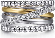 Gabriel & Co. Bujukan White Sapphire Wide Ring