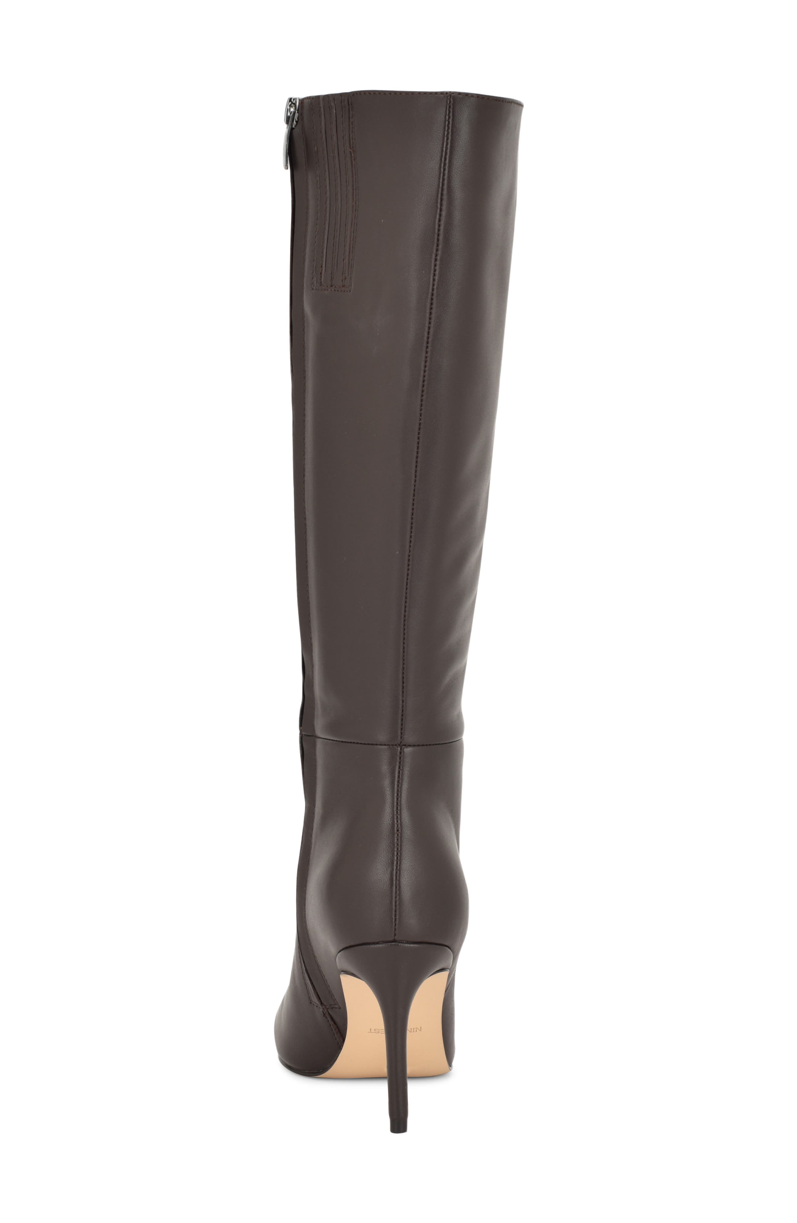Nine West Cook Pointed Toe Knee High Boot, Alternate, color, Dark Brown