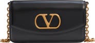 Valentino Garavani Small Vain VLOGO Leather Clutch