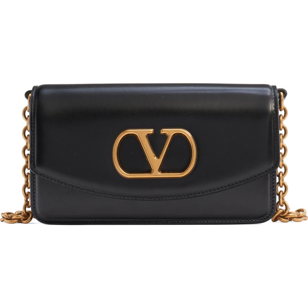 Valentino Small Clutch Gold-tone Hardware In Nero