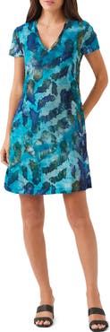 Karen Kane Tie Dye Burnout A-Line Dress