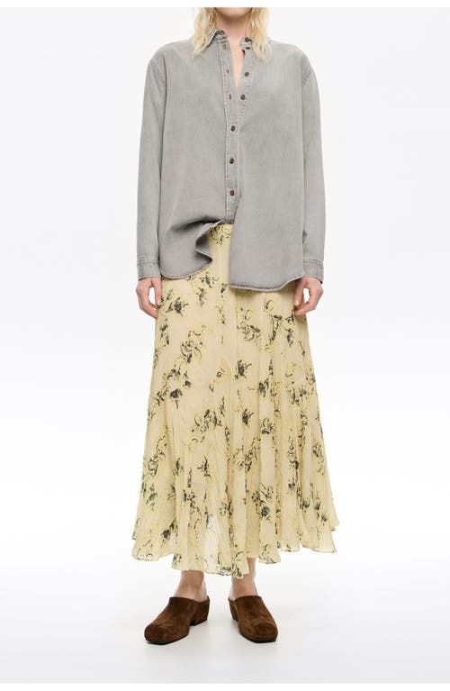 Bimba Y Lola Notebook Pleated Asymmetric Skirt In Yellow