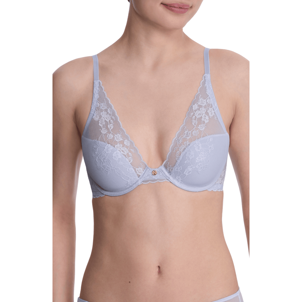 Natori Cherry Blossom Lace Plunge T-shirt Bra In Blue