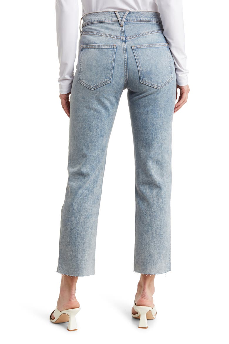 Joey High Waist Raw Hem Ankle Straight Leg Jeans, Alternate, color, SILVERWOOD