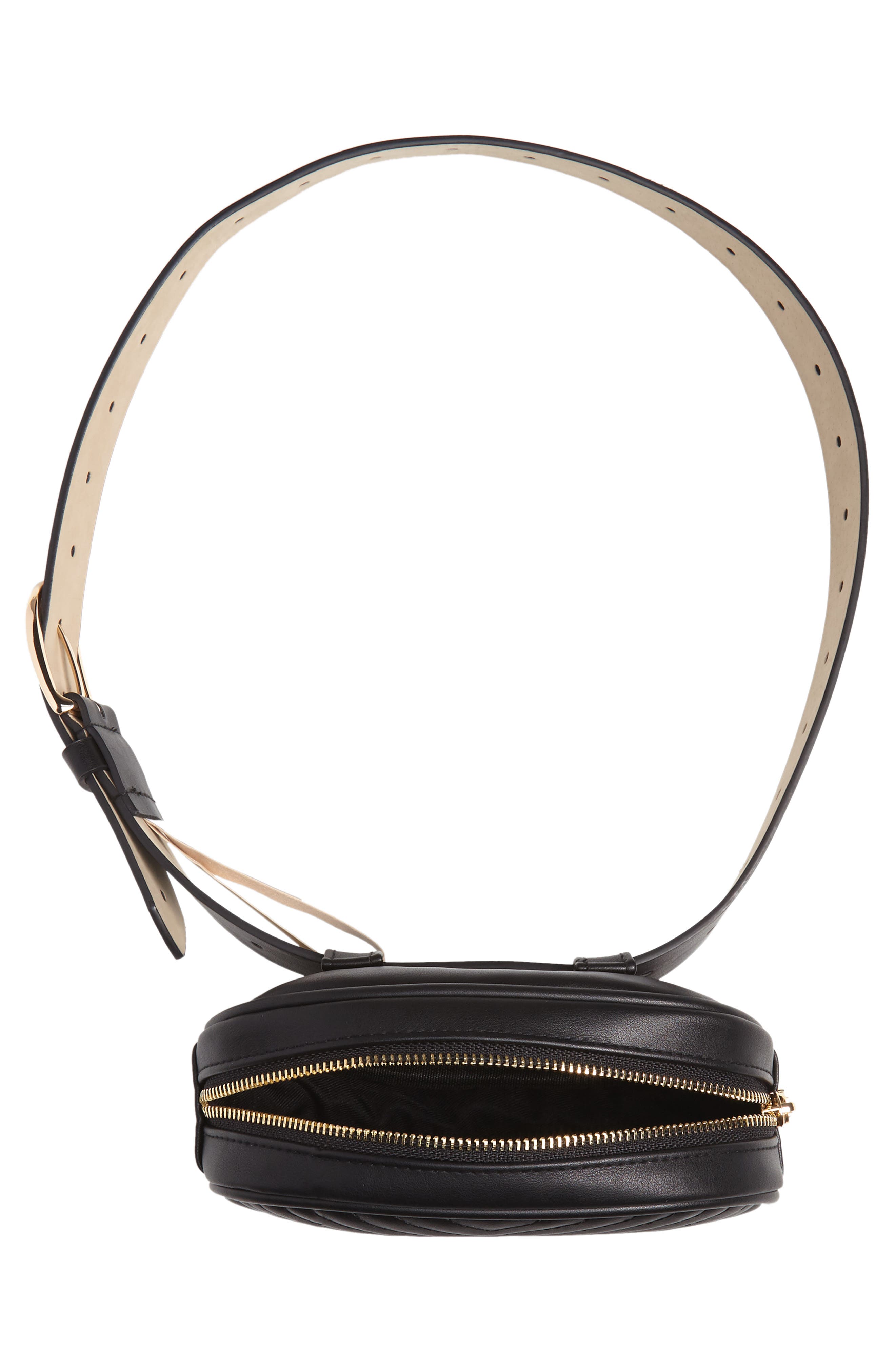 Quilted Belt Bag, Alternate, color, BLACK
