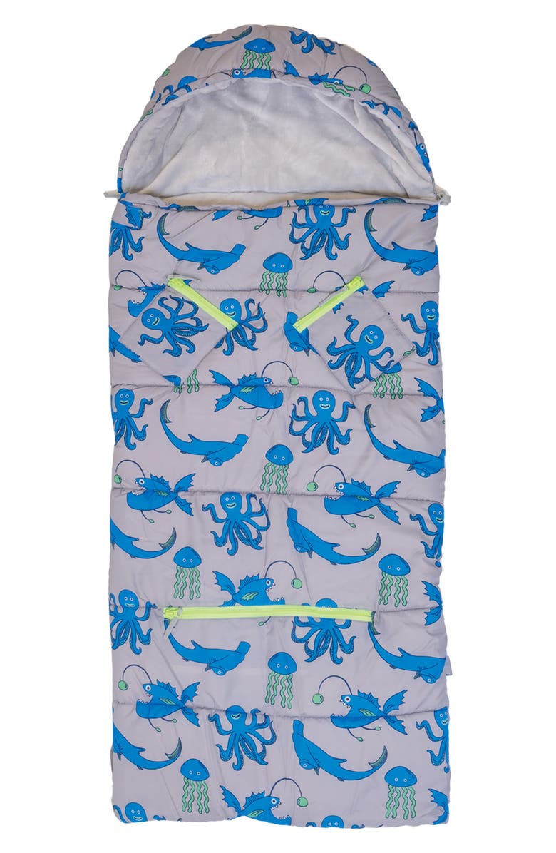 mimish Kids' Sleep-n-Pack Sleeping Bag Backpack, Alternate, color, Grey Multi