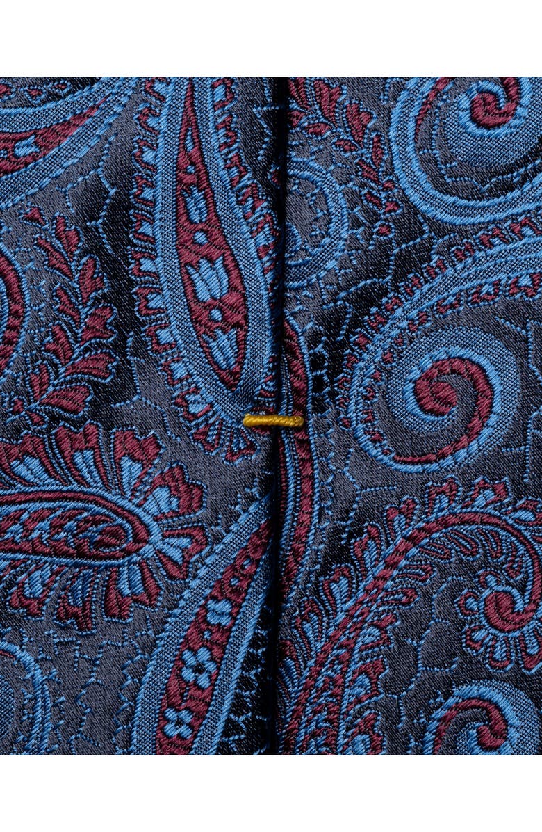 Eton Paisley Silk Tie, Alternate, color, Navy