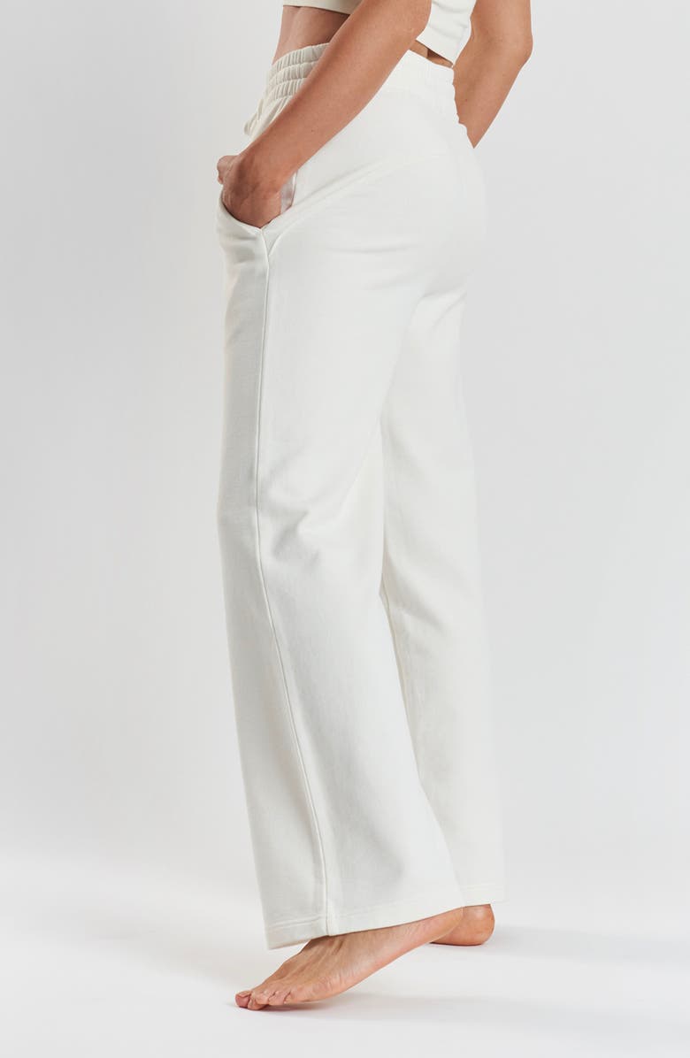 PEACHAUS Sitka Blossom-Embroidered Ethical-Cotton Joggers, Alternate, color, Moonlight White