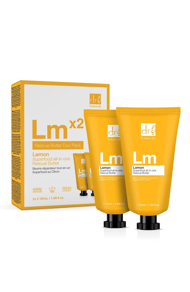 DR BOTANICALS Lemon Superfood All-In-One Rescue Butter Duo Pack 100ml, Main, color, White