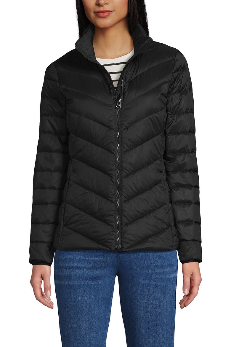Wanderweight Ultralight Packable Chevron Quilted Down Jacket, Main, color, Black