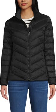 Lands' End Wanderweight Ultralight Packable Chevron Quilted Down Jacket