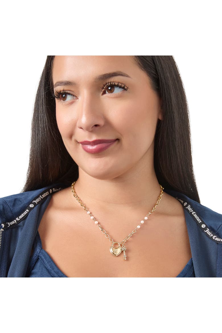 Heart Locket Charm Necklace, Gold-Tone, Alternate, color, Gold Tone