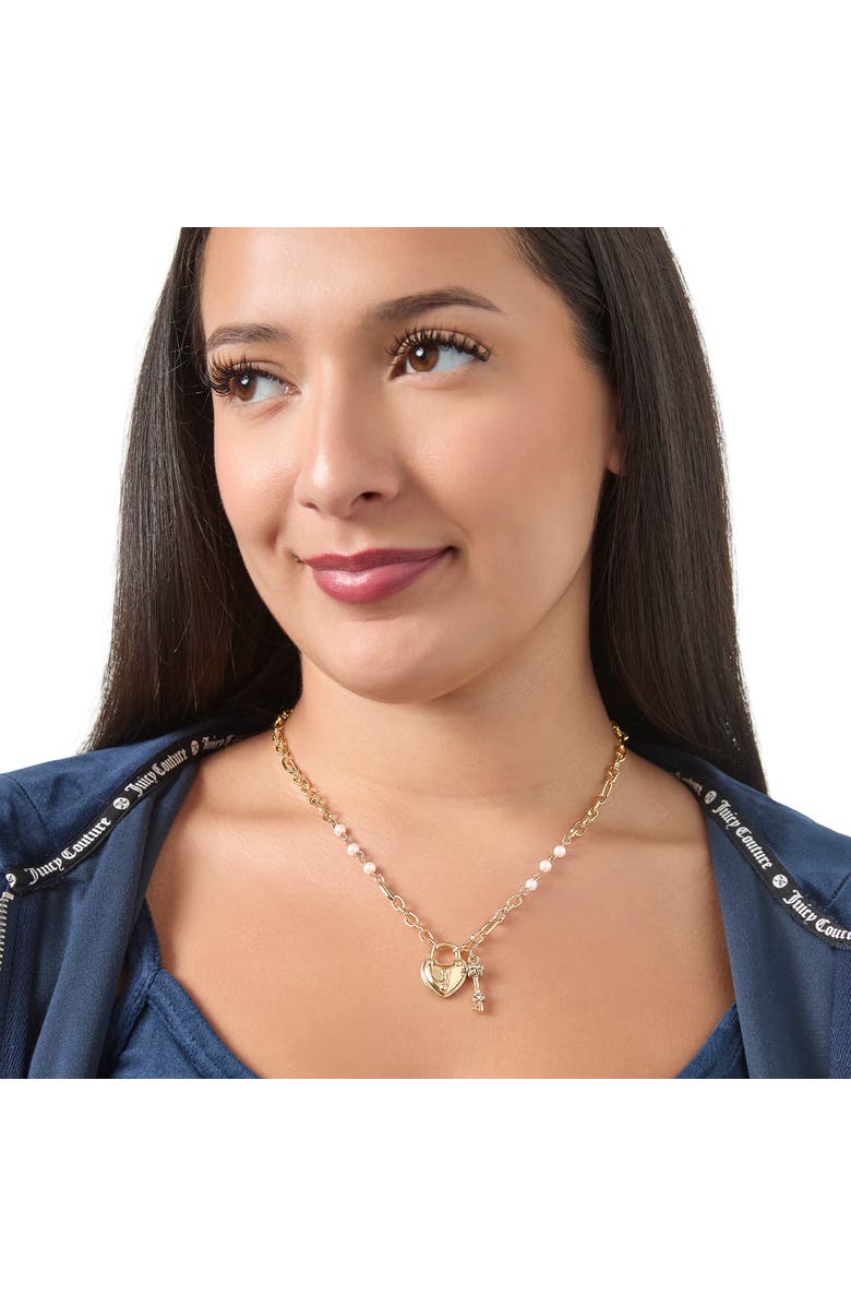Juicy Couture Heart Locket Charm Necklace, Gold-Tone, Alternate, color, Gold Tone