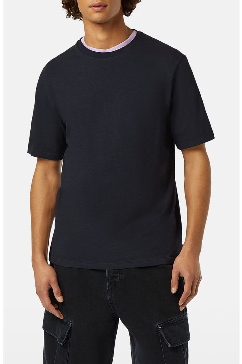 Relaxed Fit 3 Crosses Cotton & Linen T-Shirt, Main, color, WASHED BLACK