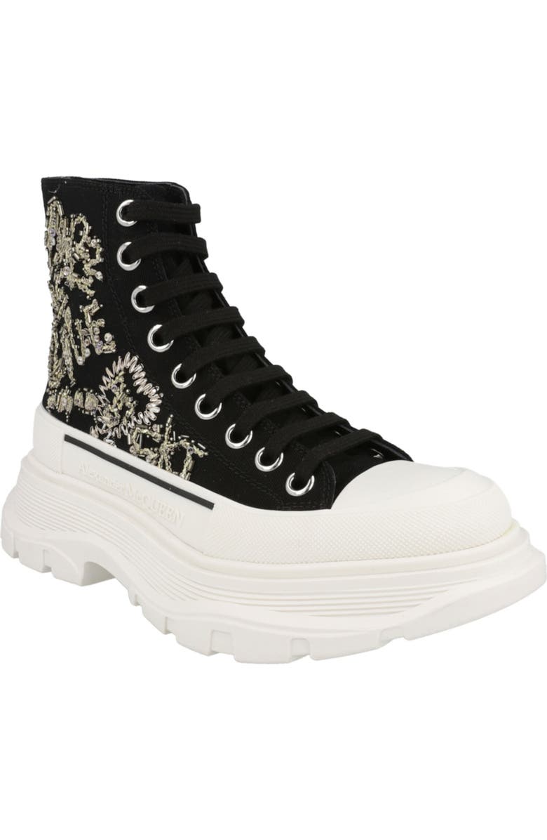 McQueen Crystal Embellished High Top Sneaker, Main, color,