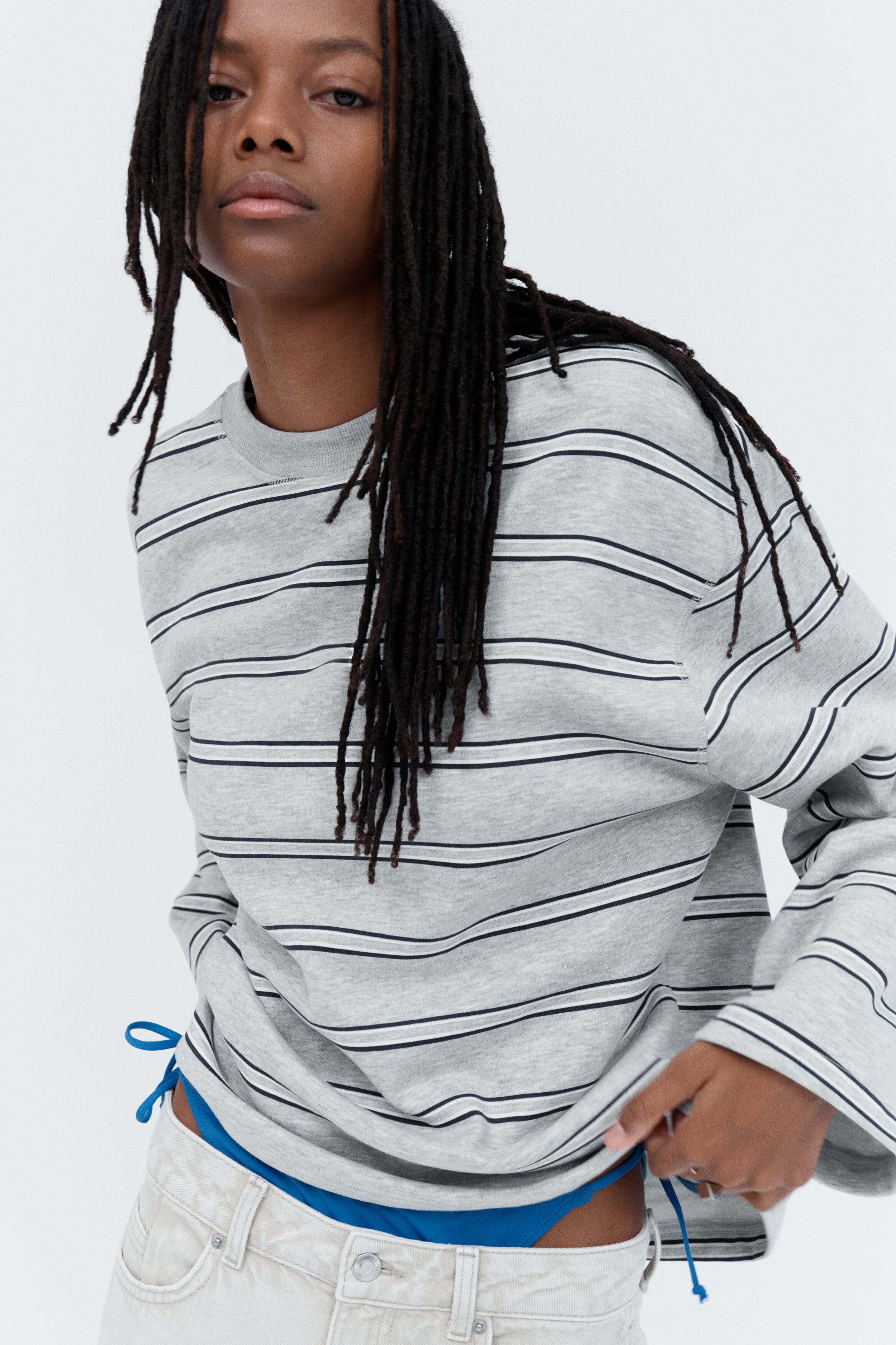 selected Light gray melange/striped