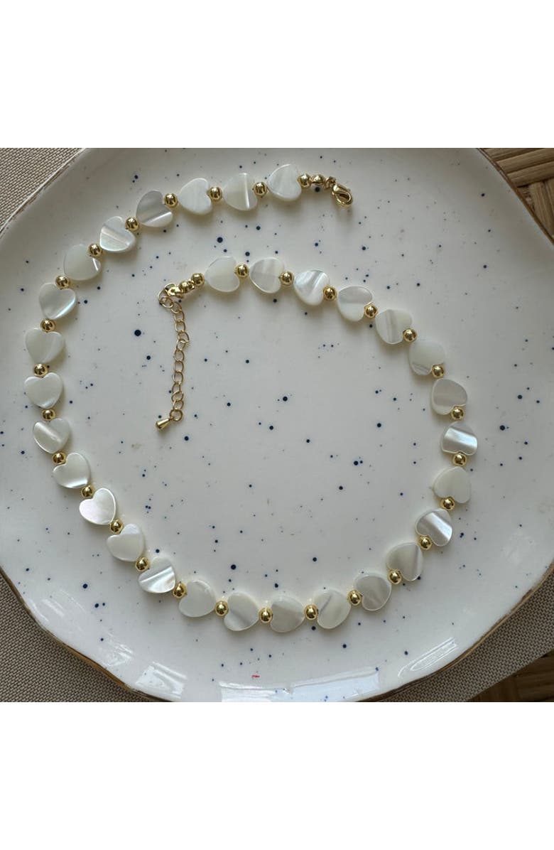 Erin McDermott Jewelry Mother of Pearl Heart  Necklace, Alternate, color, White