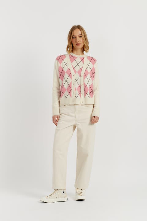 Wool-Cashmere Diamond Cardigan