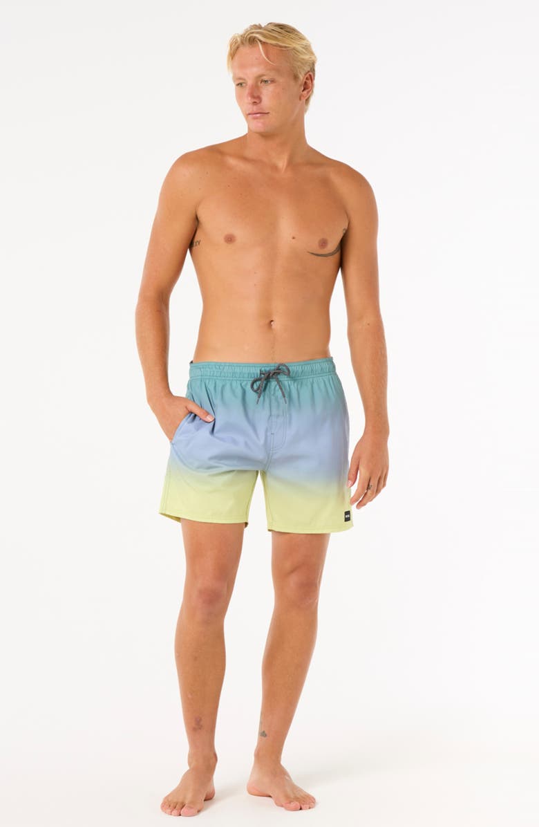 Rip Curl Laze Fade Volley Swim Trunks, Alternate, color, Blue Lagoon