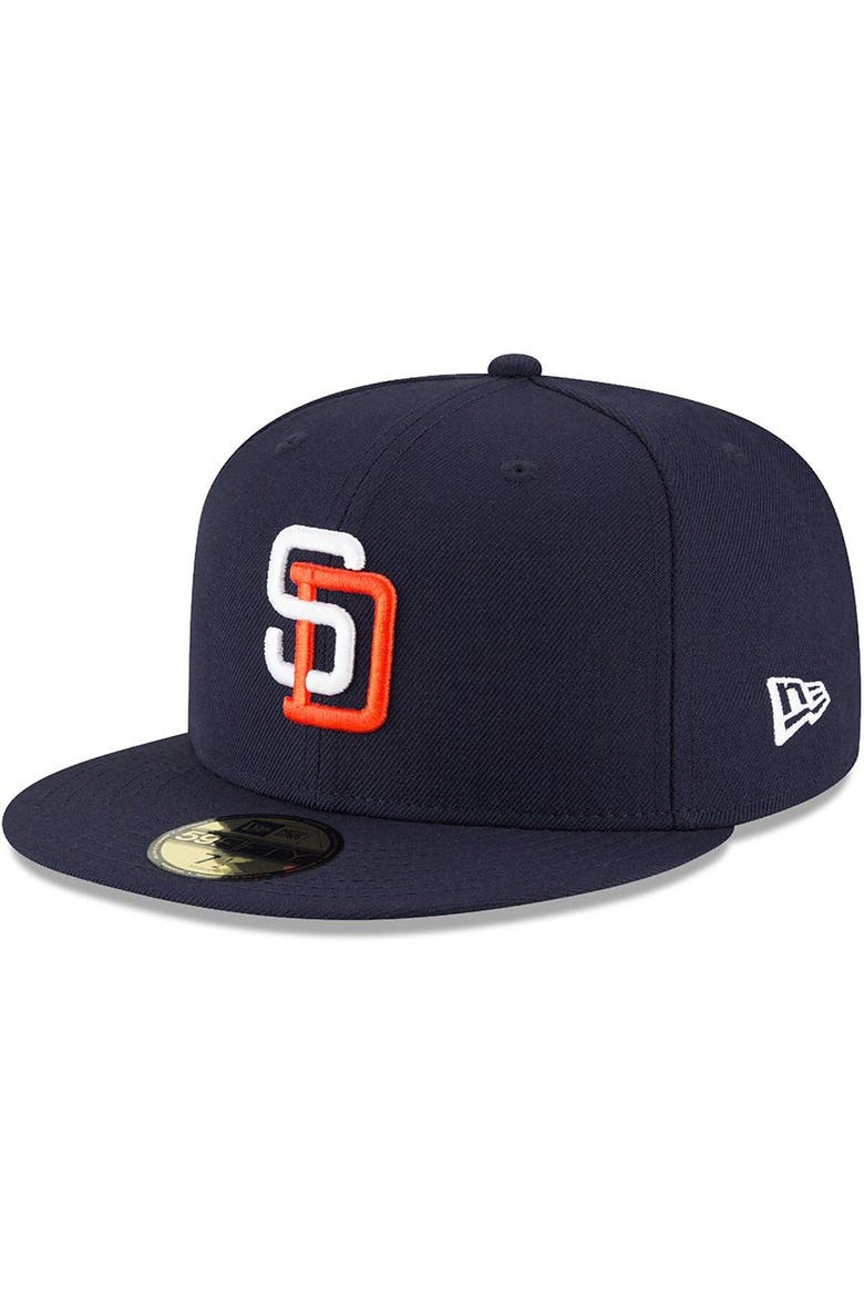 Men's New Era Navy San Diego Padres Cooperstown Collection Wool 59FIFTY Fitted Hat, Alternate, color, Navy