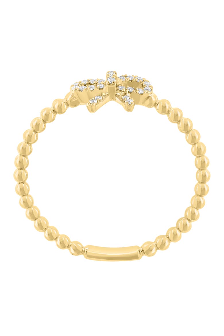 Diamond Bow Bead Shaped Ring, Alternate, color, GOLD