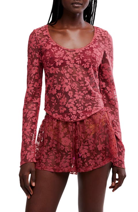 Early Sunsets Floral Burnout Top