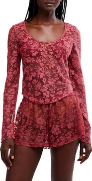 Free People Early Sunsets Floral Burnout Top