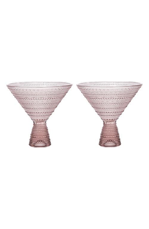 Fortessa Jupiter Set Of 2 Martini Glasses In Pink